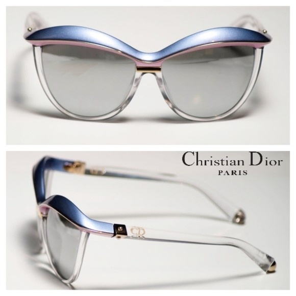 Dior Demoiselle Pink/Blue/Grey 58mm Sunglasses $490 retail